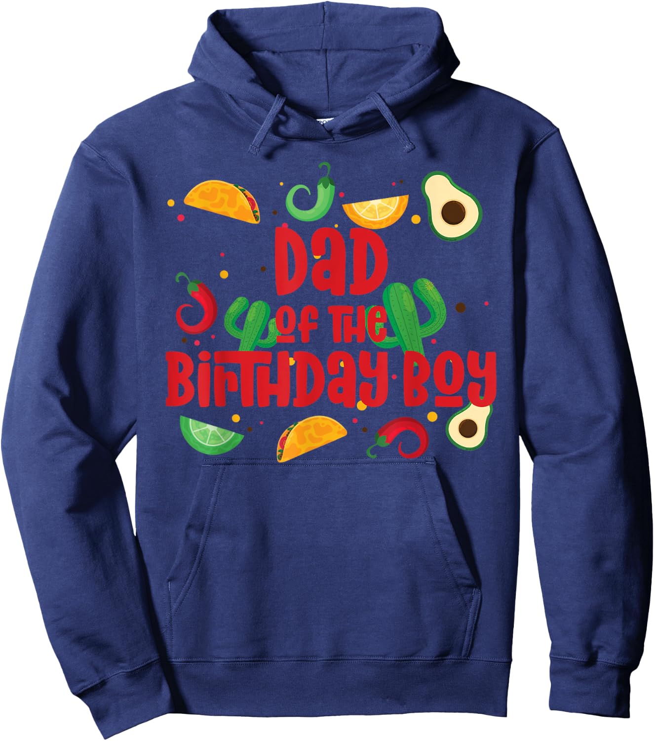 Dad Taco Twosday Fiesta Taco Birthday Theme Boy 2yr Hoodie - Hoodie | Navy
