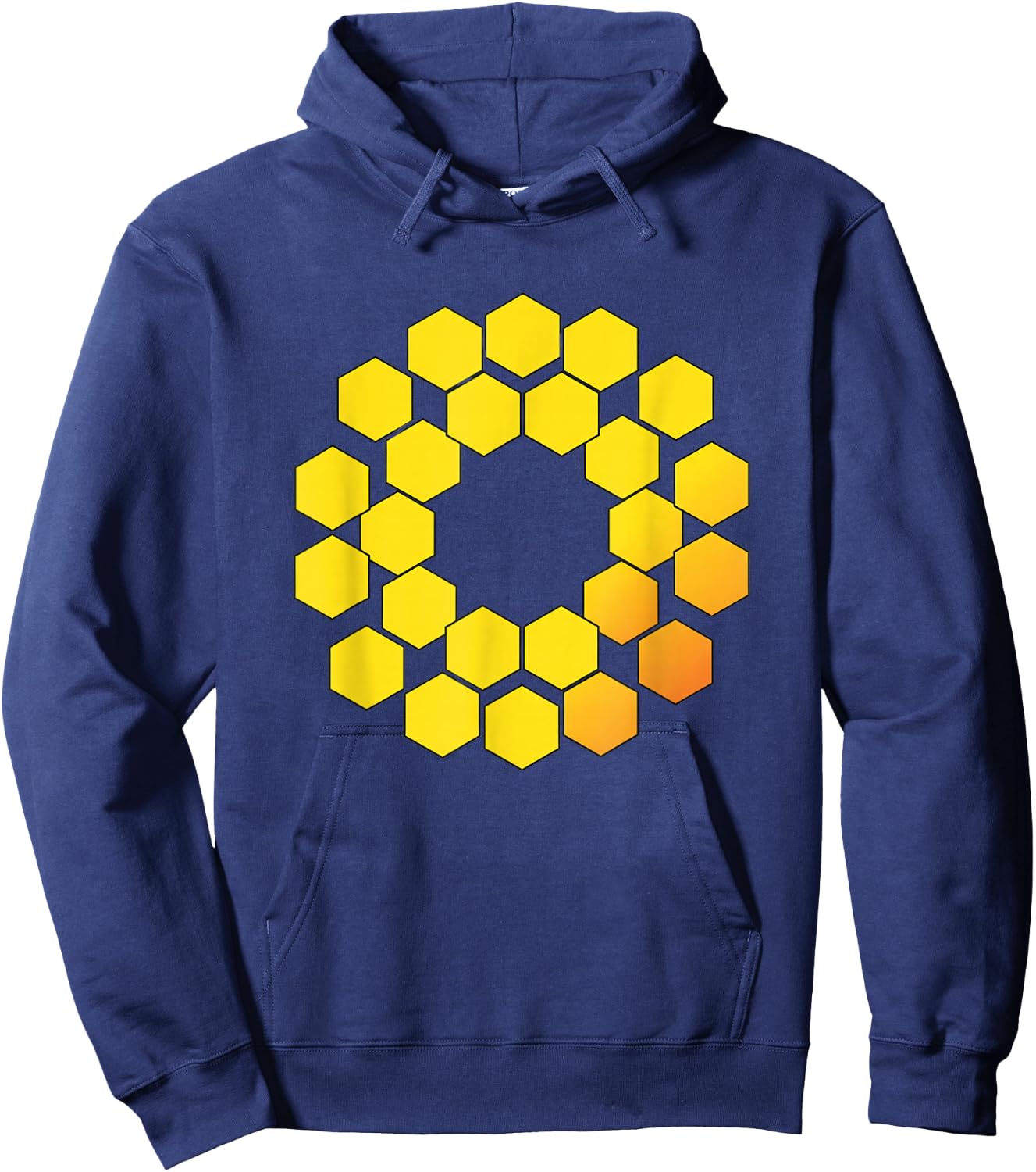 Honeycomb Hexagon Ring Stem Sci Fi Geometry Pattern Math Art Hoodie - Hoodie | Navy