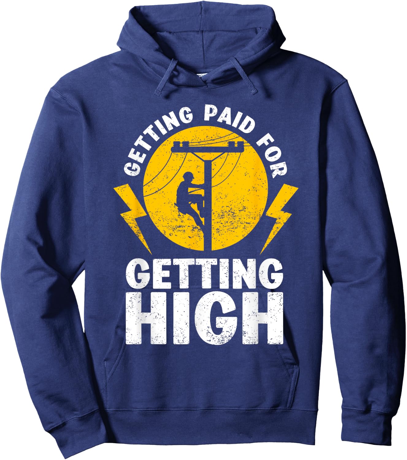 Funny Electrician Gift Electrical Power Lineman Men Boys Hoodie - Hoodie | Navy