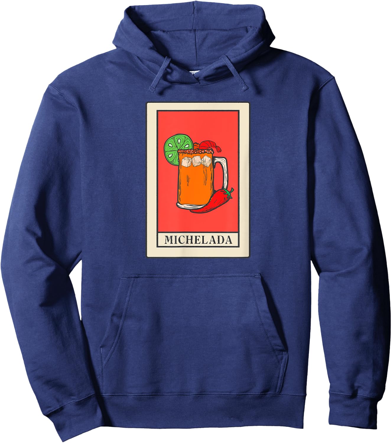 Michelada Tarot Card Style Art, Spicy Mexican Cocktail Hoodie - Hoodie | Navy
