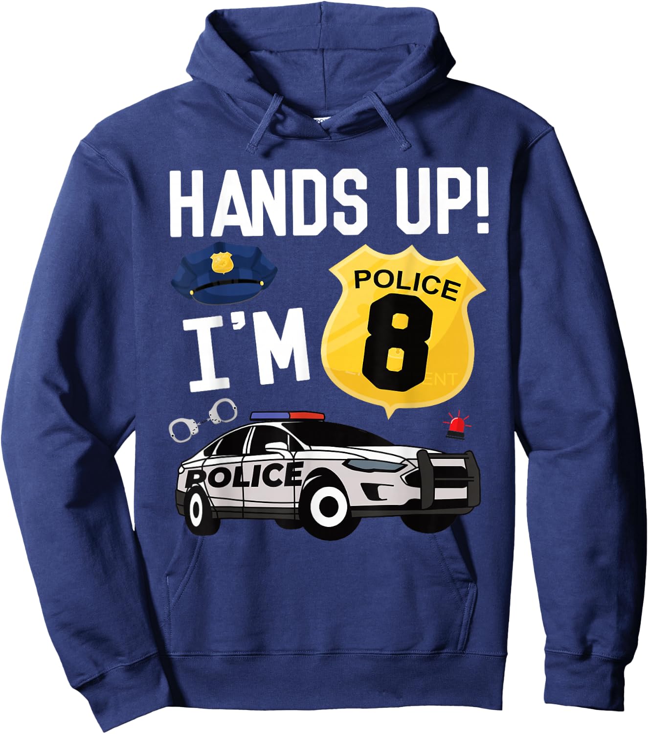 8th Birthday Policeman Boy Eight Year Old Police Officer Hoodie - Hoodie | Navy
