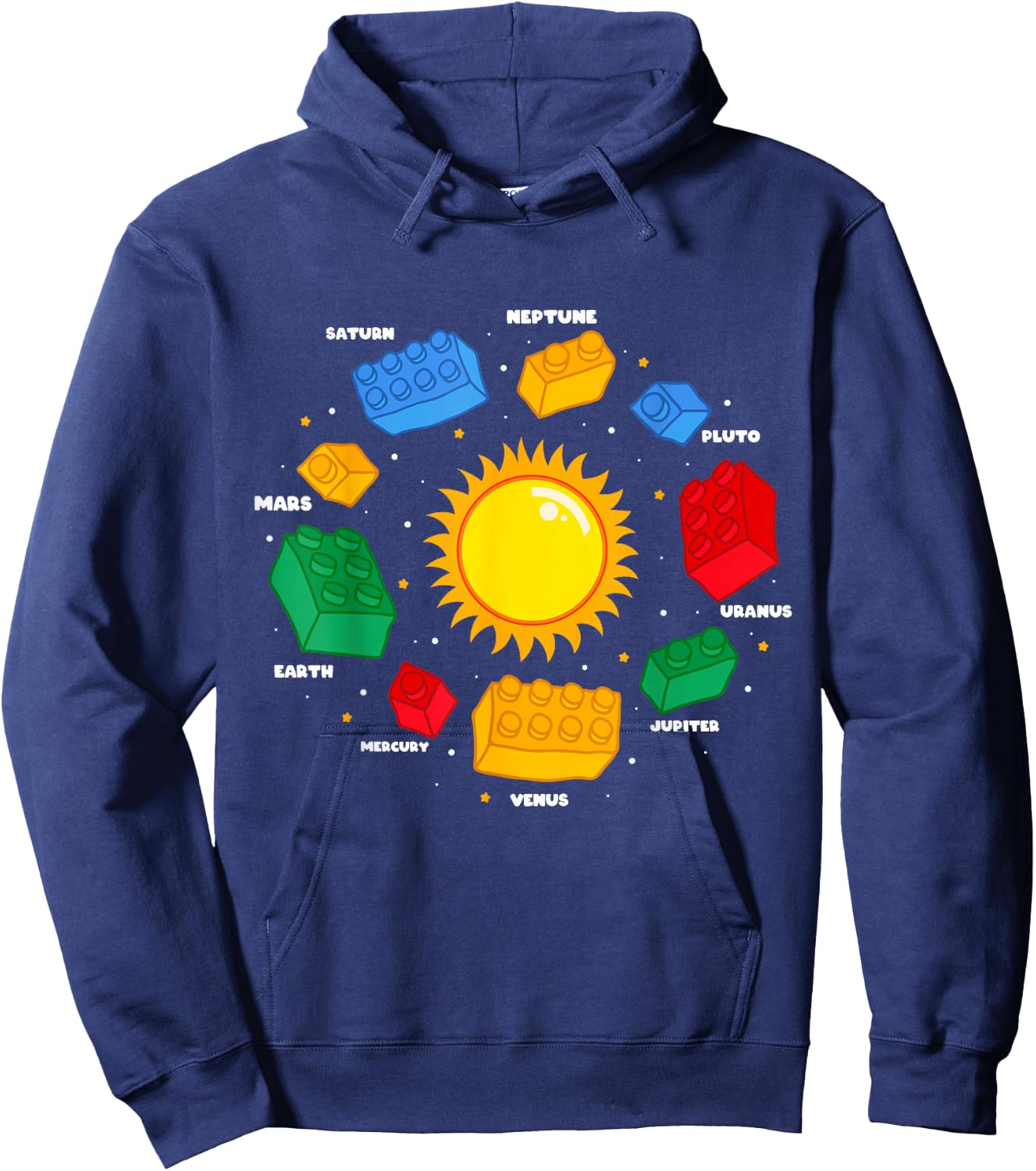 Boys Space Planet Master Builder Science Building Blocks Hoodie - Hoodie | Navy