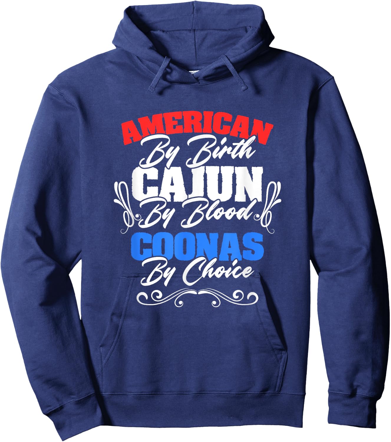American Cajun Coonas American Louisiana Crawfish Cajun Hoodie - Hoodie | Navy