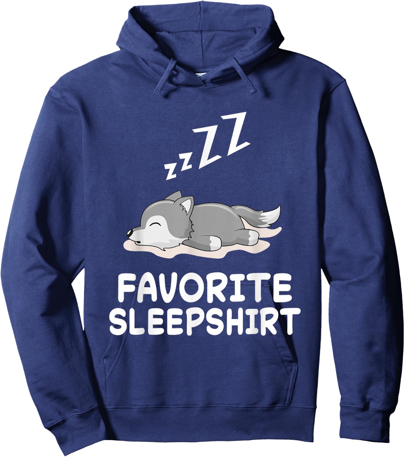 Wolf Wolves Nap Sleeping Sleep Pajama Pajamas Nightgown Hoodie - Hoodie | Navy