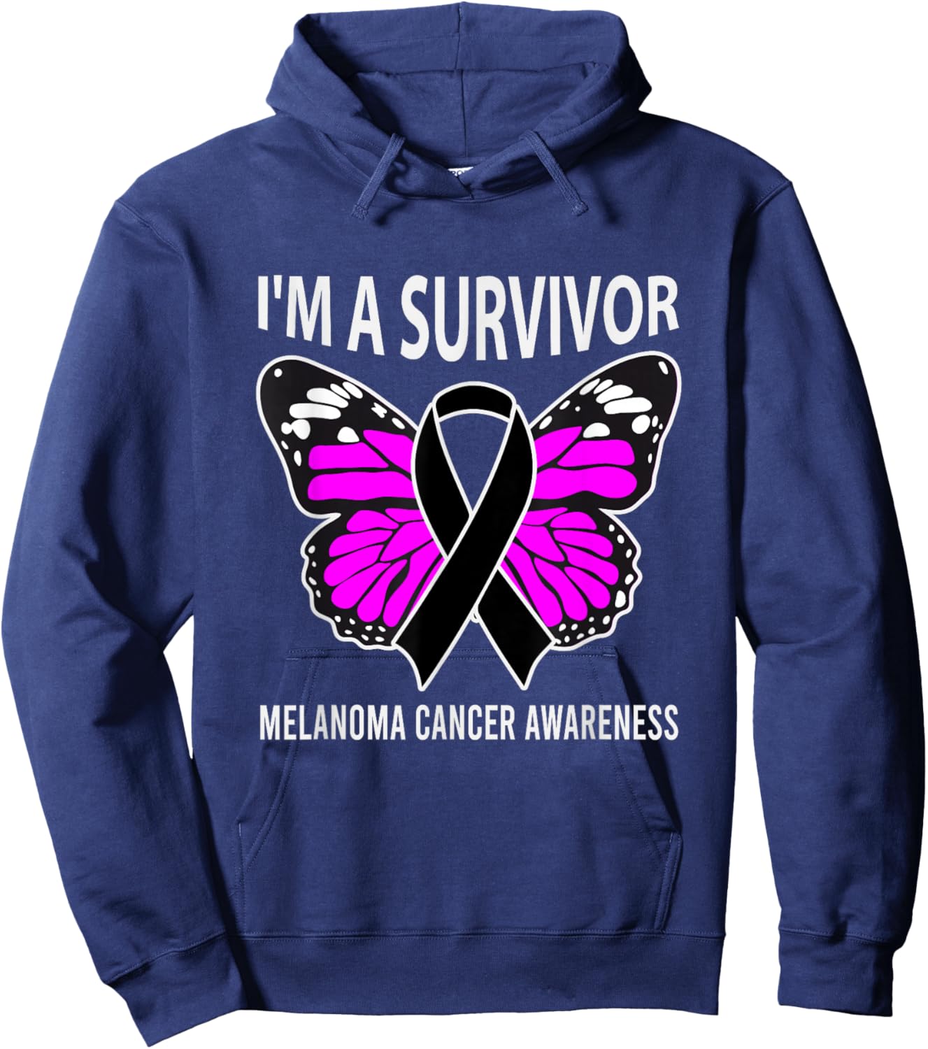 Im A Survivor Melanoma Skin Cancer Awareness Hoodie - Hoodie | Navy