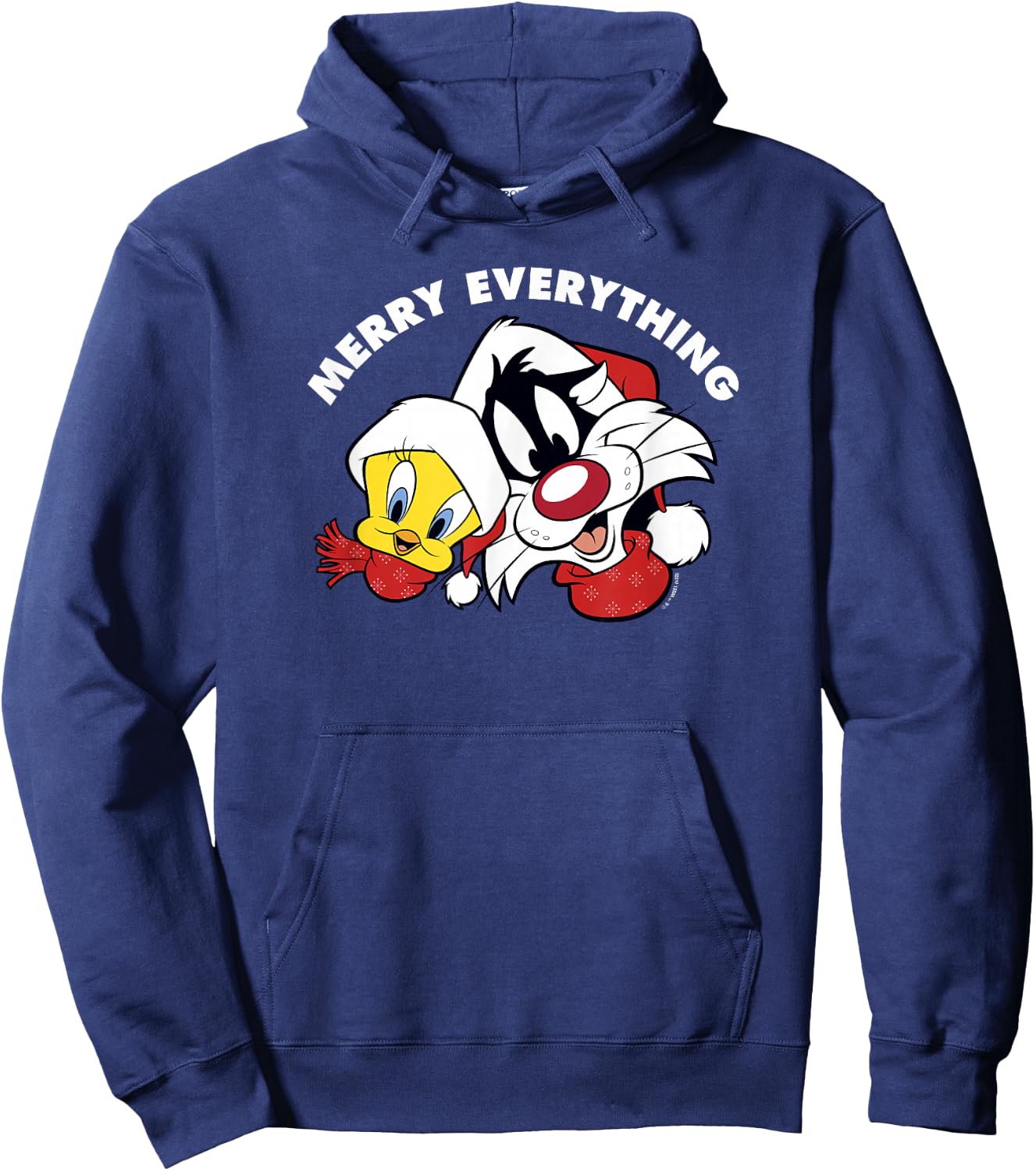 Looney Tunes Sylvester And Tweety Merry Everything Christmas Hoodie - Hoodie | Navy