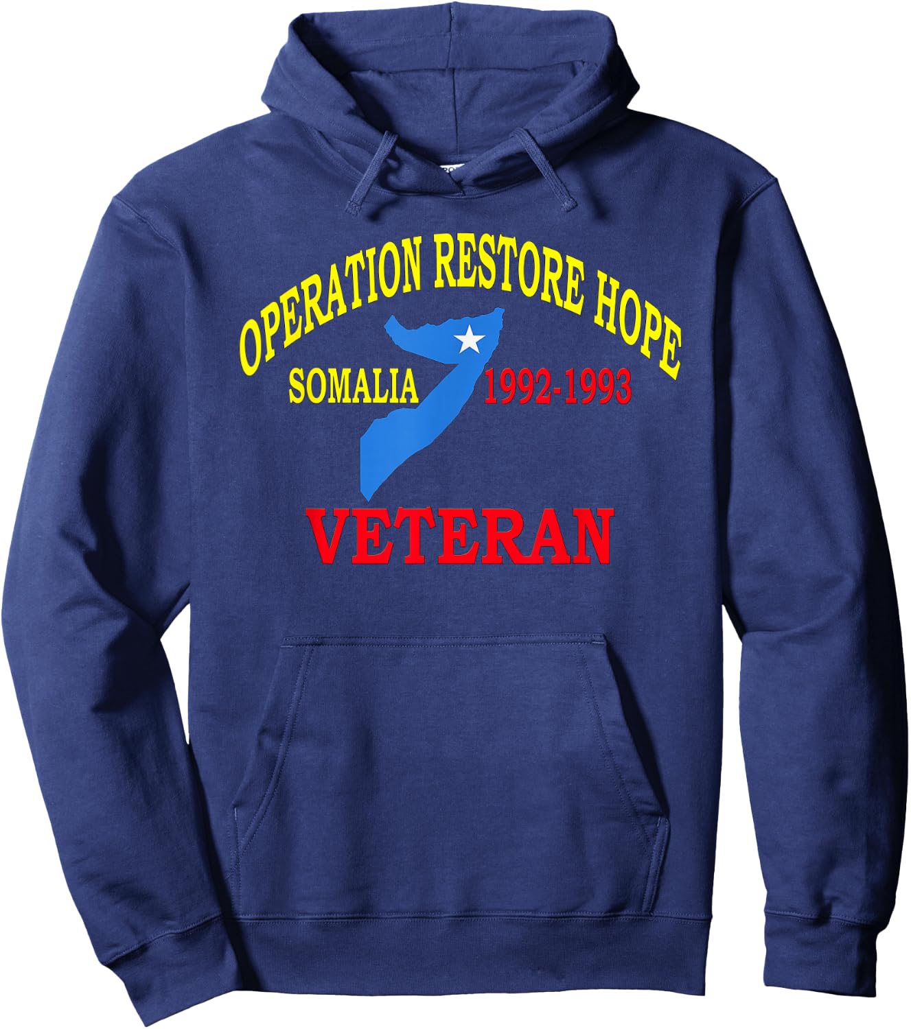 Mogadishu Somalia Veteran Operation Restore Hope War Veteran Hoodie - Hoodie | Navy