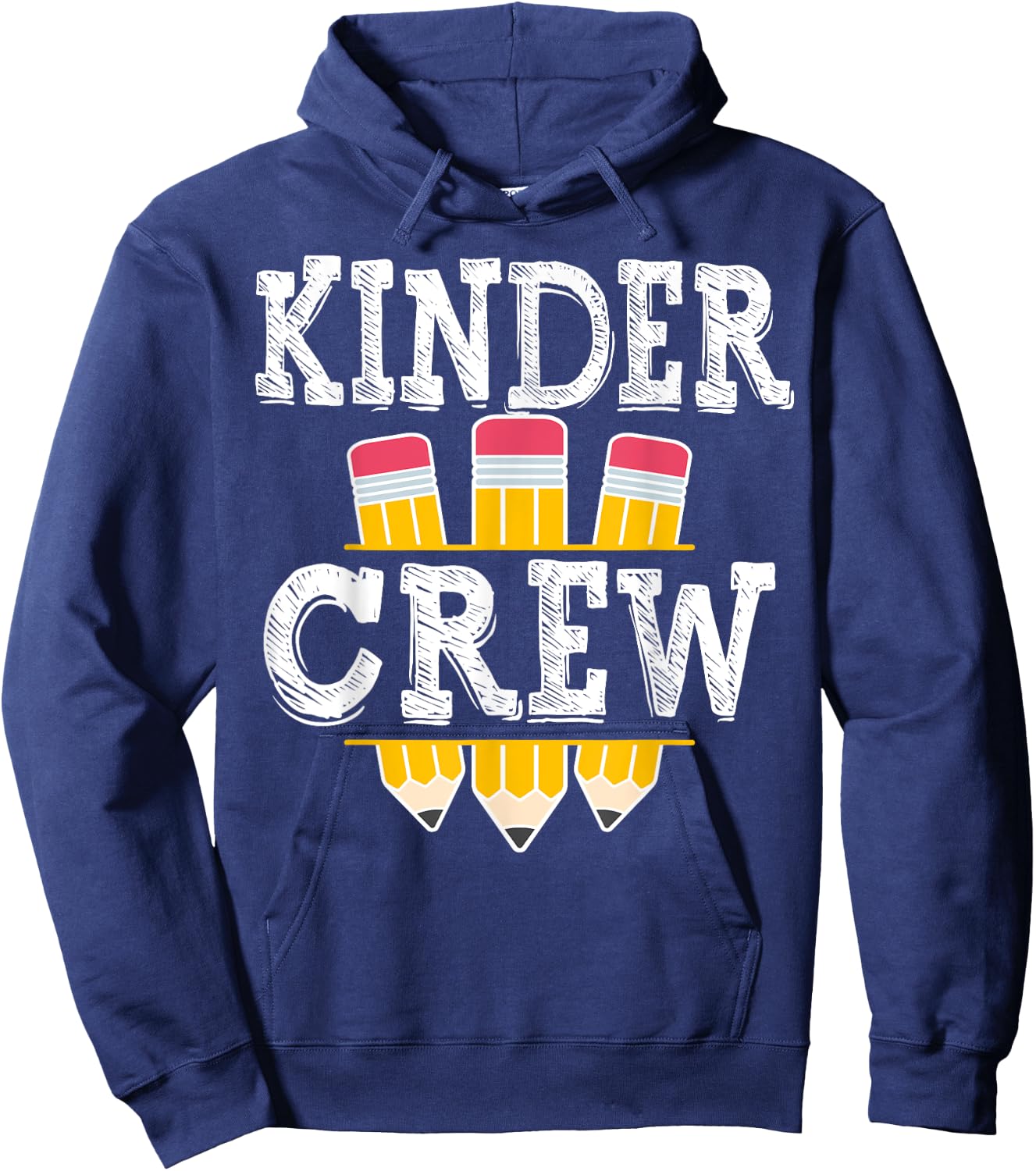 Kinder Crew Fun Kindergarten Squad Teacher 1st Day of School Hoodie - Hoodie | Navy
