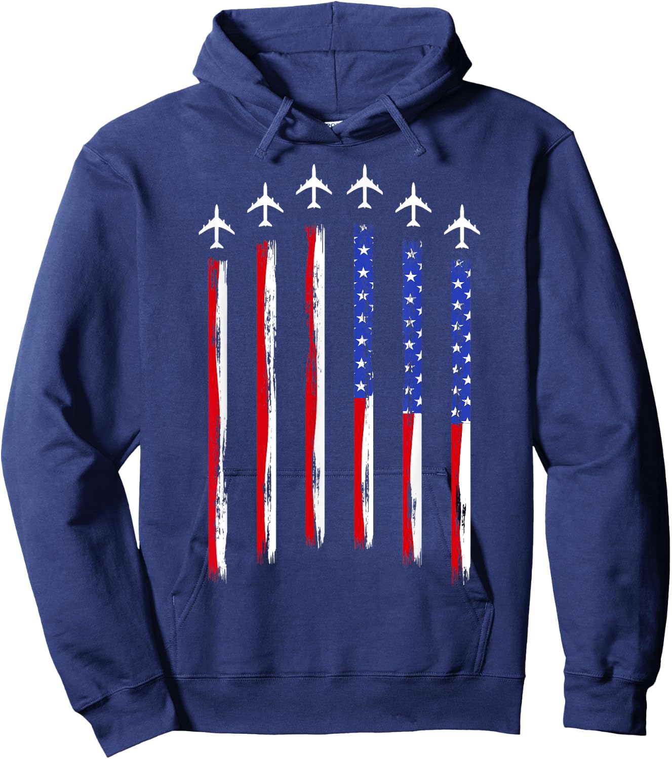 American Flag USA Fighter Jet For 4th Of July Patriotic Hoodie - Hoodie | Navy
