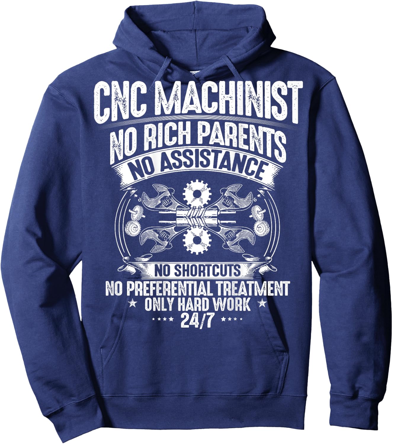 CNC Operator Hard Work CNC Machinist Hoodie - Hoodie | Navy