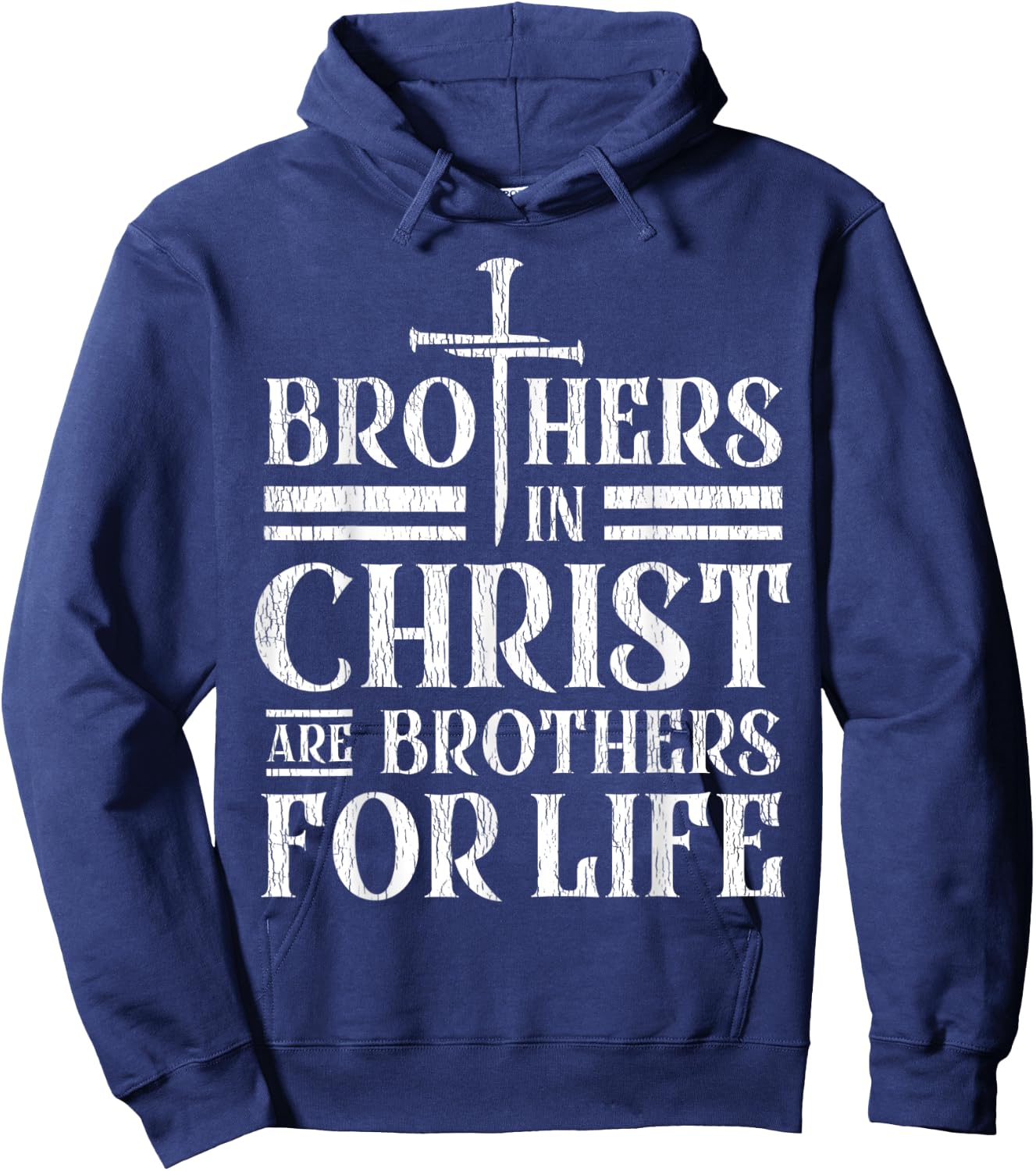 Brothers in Christ are brothers for life vintage Hoodie - Hoodie | Navy