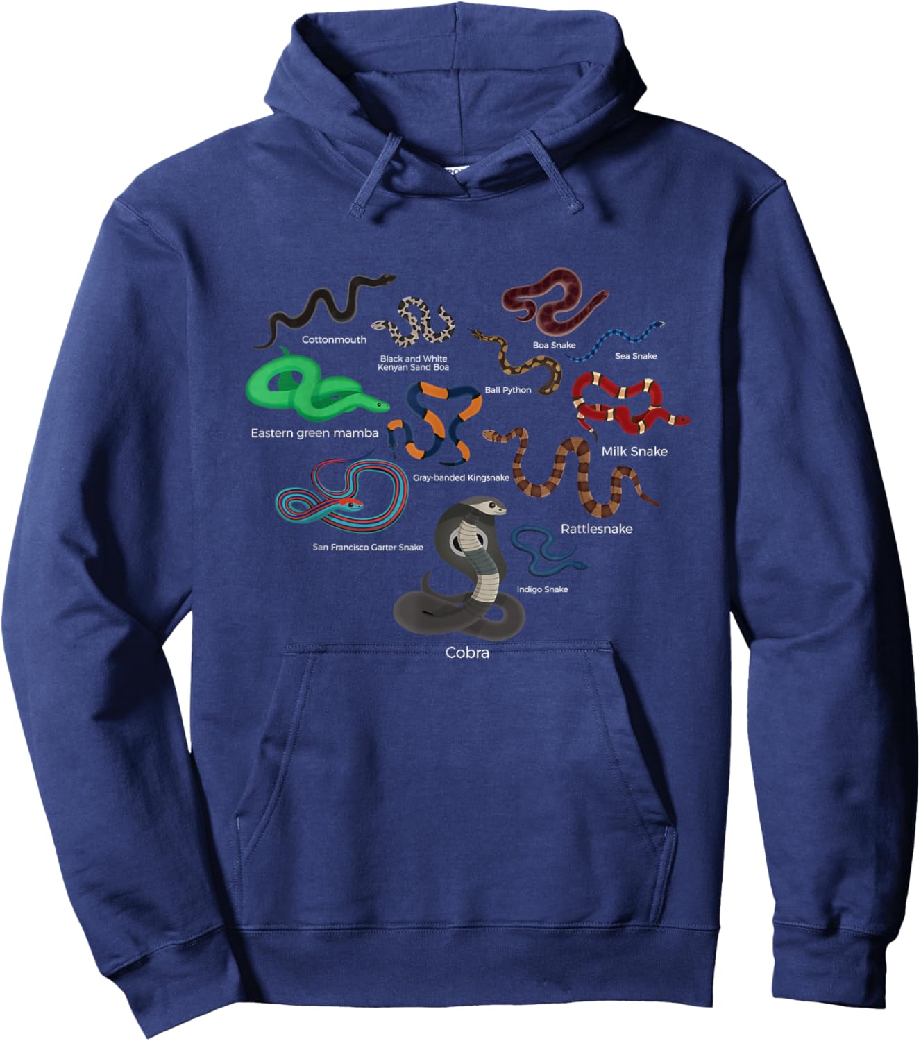 Herpetology type of snakes lover heart herping kids boys men Hoodie - Hoodie | Navy