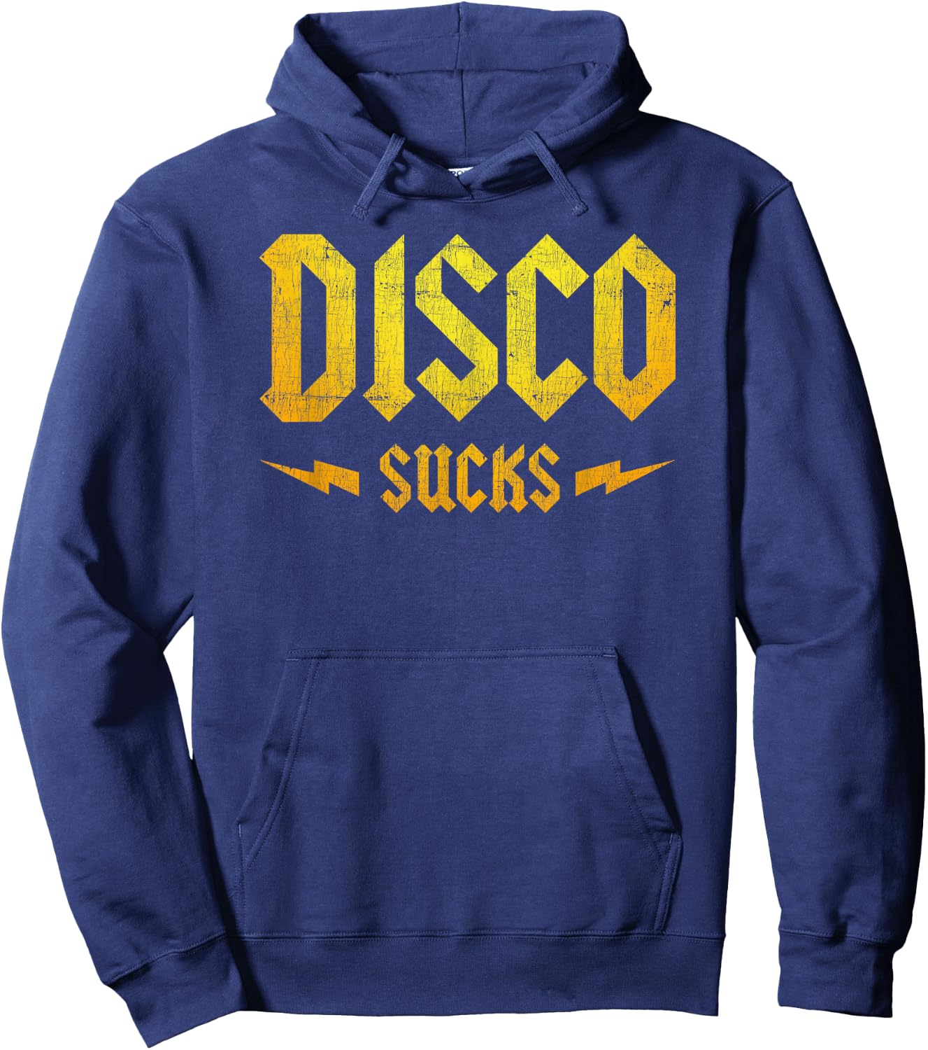 Disco Sucks 70s Funky Retro Vintage Rock Concert Hoodie - Hoodie | Navy