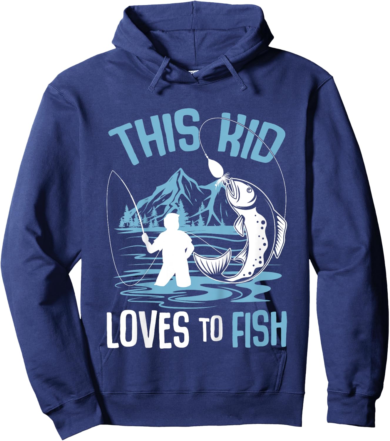 This Kid Loves To Fish Fishing Boys Hoodie - Hoodie | Navy