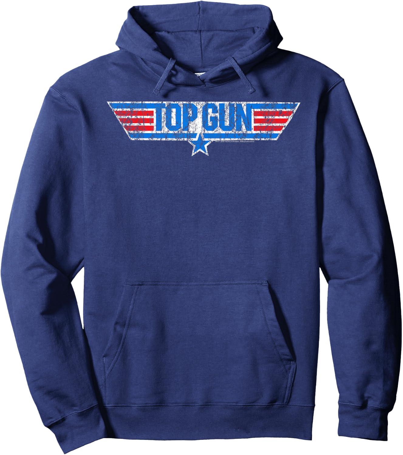 Top Gun Distressed Logo Action Movie Hoodie - Hoodie | Navy