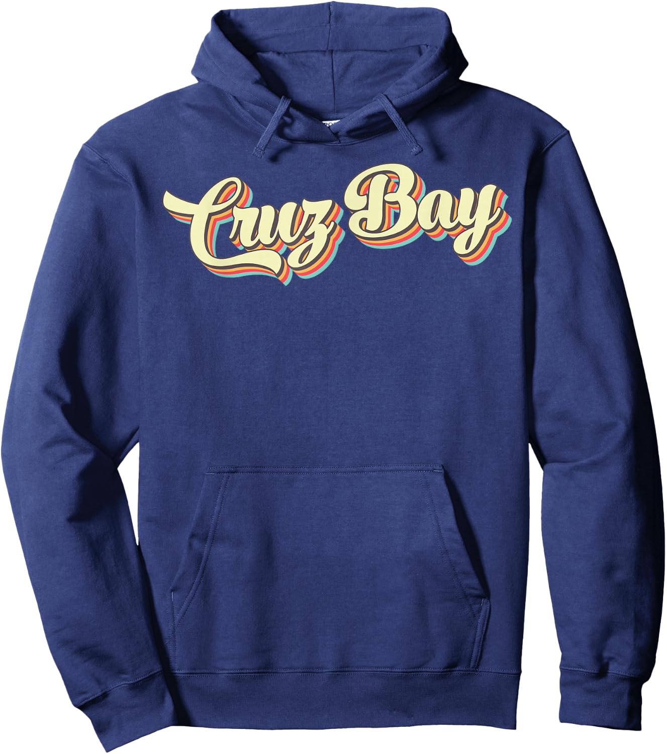 Cruz Bay Retro Art Baseball Font Vintage Hoodie - Hoodie | Navy
