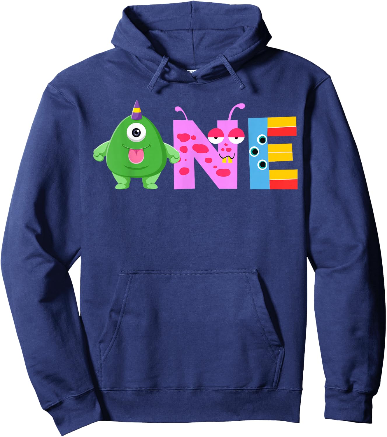 Monster One Year Old Kids 1st Birthday Party Family Monster Hoodie - Hoodie | Navy
