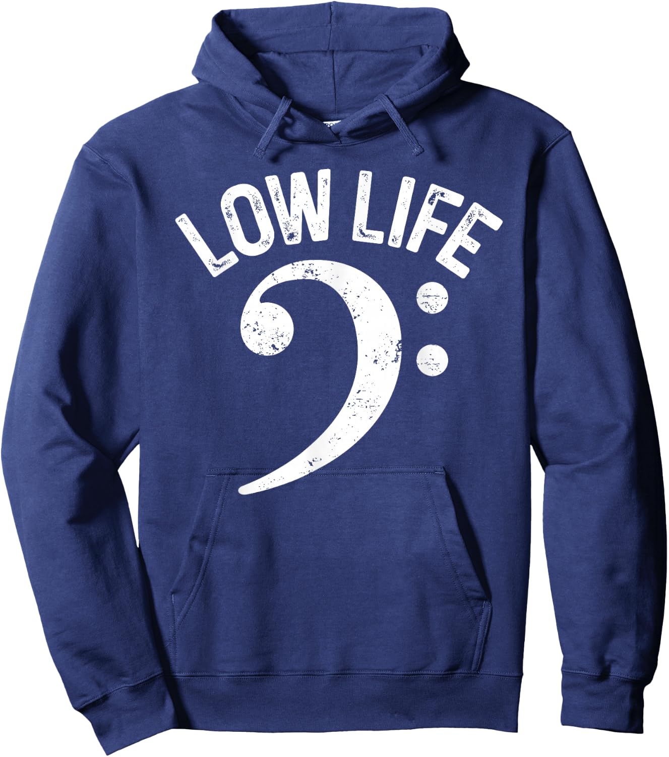 Bass Clef Low Life Music Marching Band Low Brass Bass Note Hoodie - Hoodie | Navy