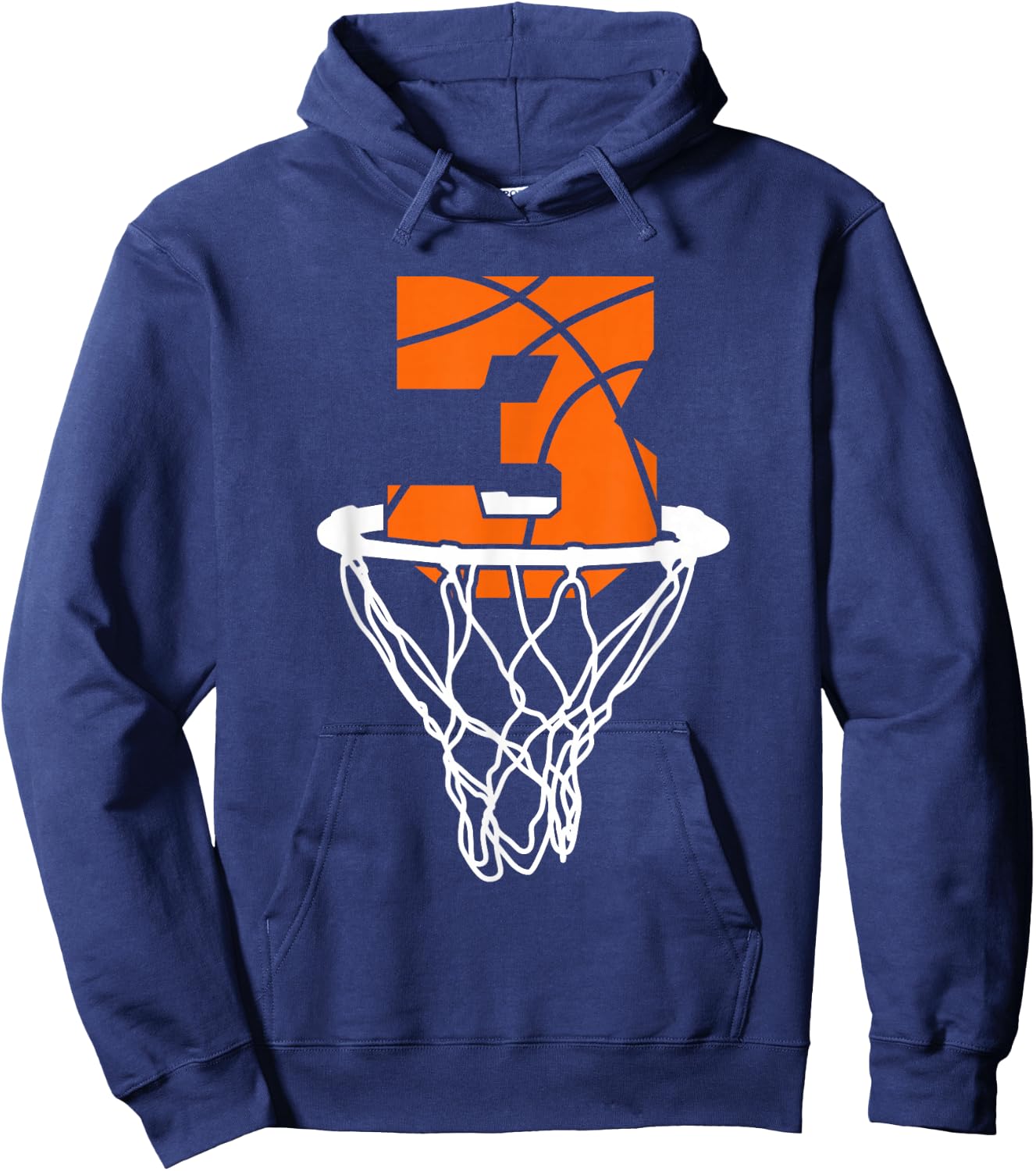 Cool Birthday Number Three Basketball Gift Shirt, Basketball Hoodie - Hoodie | Navy