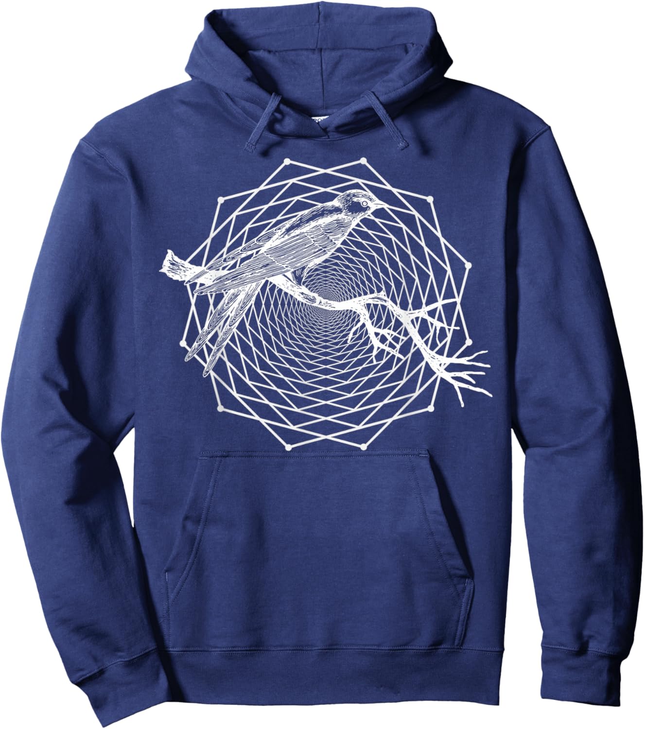 The Dharma Store - Dodeca Fractal Bird - Sacred Geometry Hoodie - Hoodie | Navy