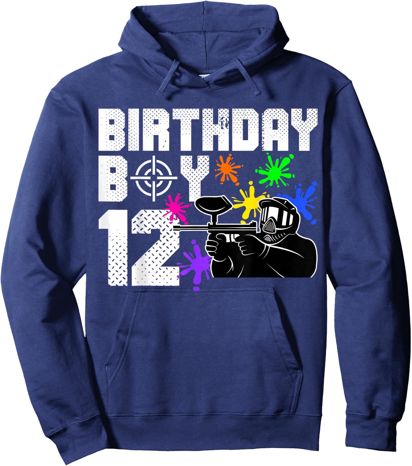 12th Birthday Paintball Outdoor Sport 12 Year Old Funny Hoodie - Hoodie | Navy