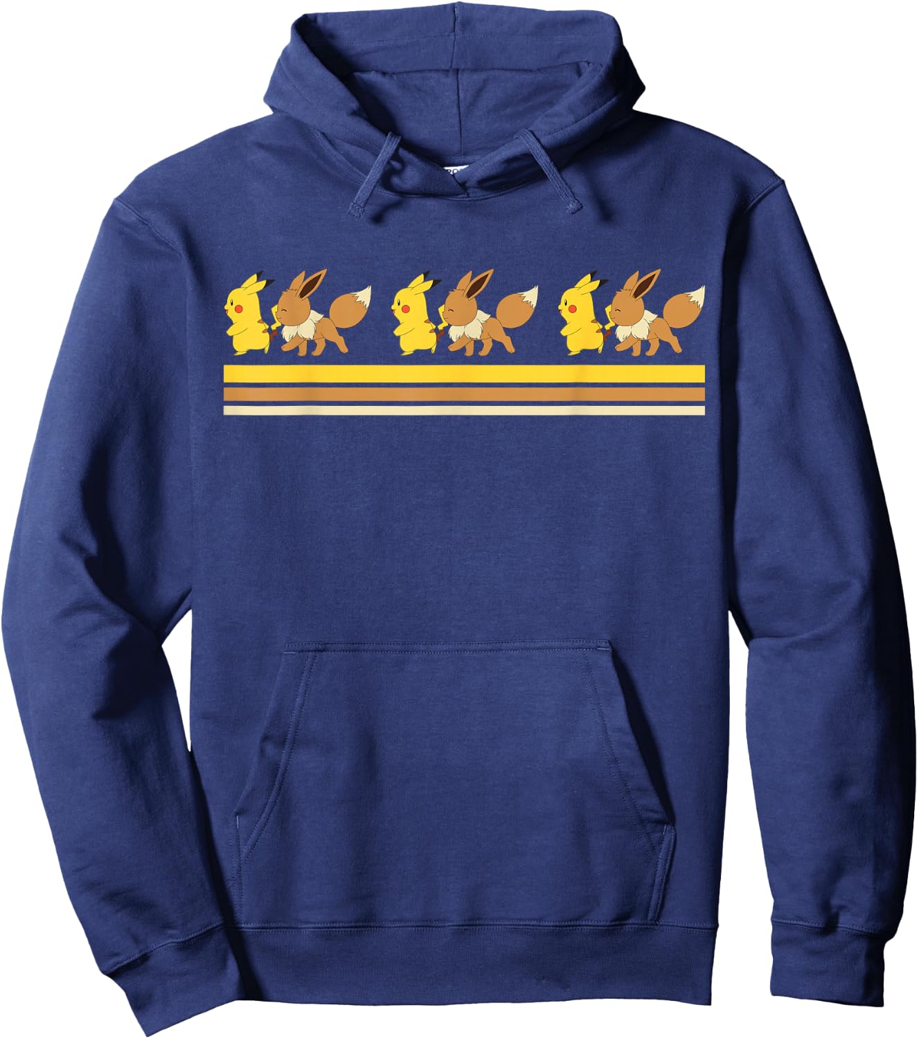 Pokemon Pikachu & Eevee Retro Hoodie - Hoodie | Navy