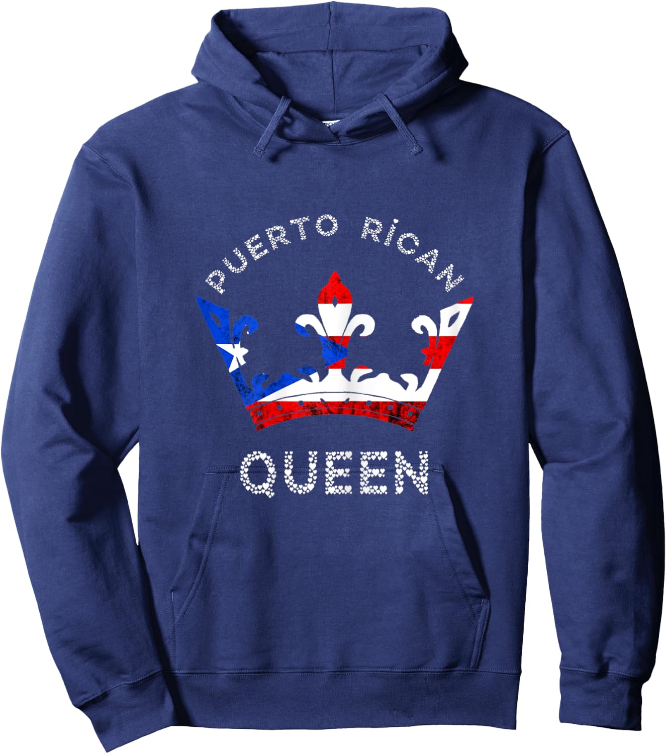Puerto Rico Puerto Rican Queen Crown Boricua Pride Hoodie - Hoodie | Navy