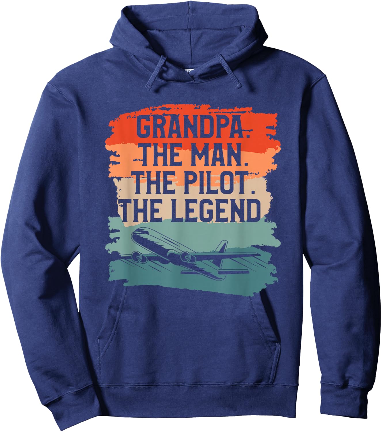Grandpa The Man The Pilot The Legend Aviation Aviator Hoodie - Hoodie | Navy