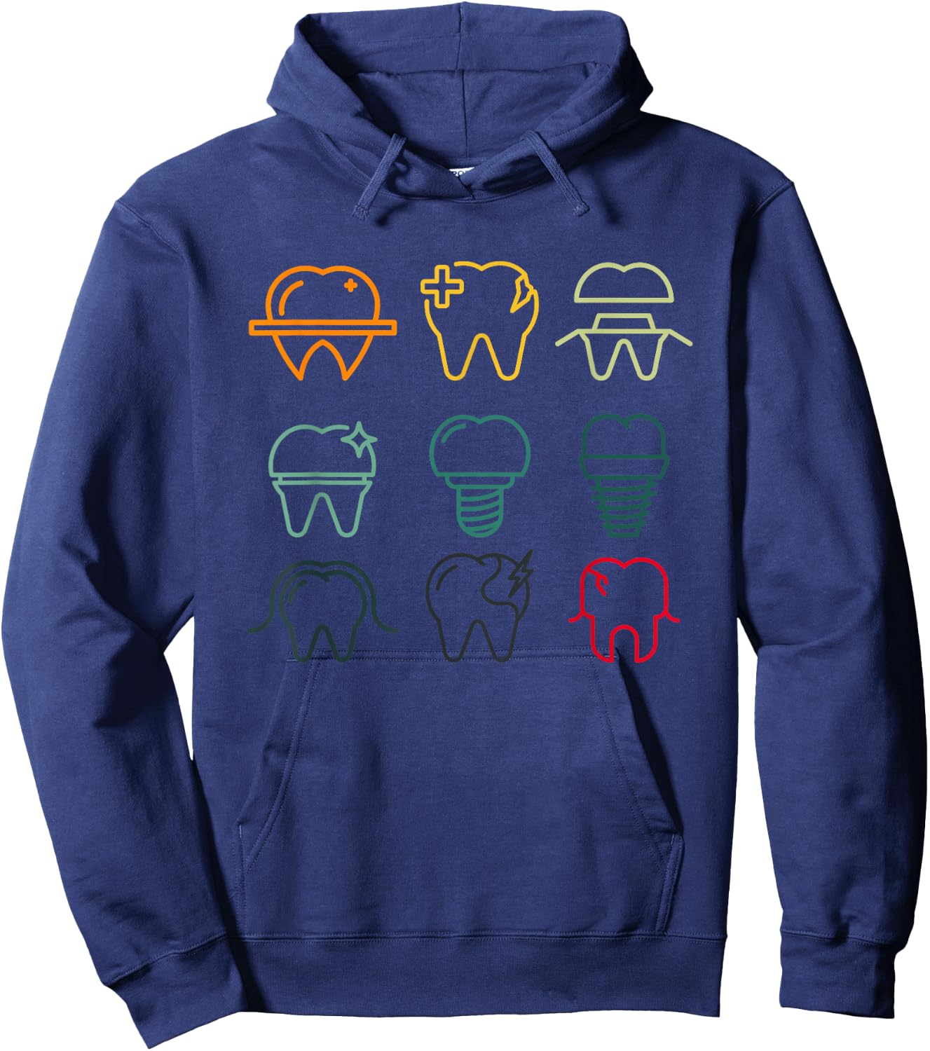 Retro Teeth Dentist Practice Dentistry Dental Aid Hoodie - Hoodie | Navy