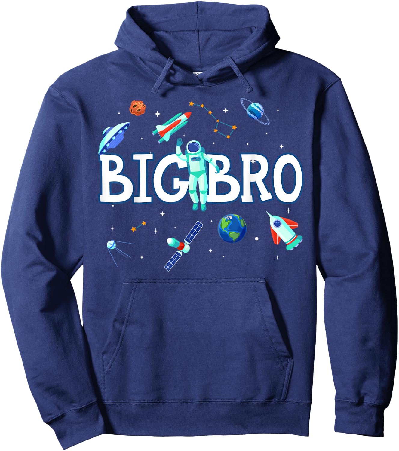 Big Brother Astronaut Space Family Matching Birthday Party Hoodie - Hoodie | Navy