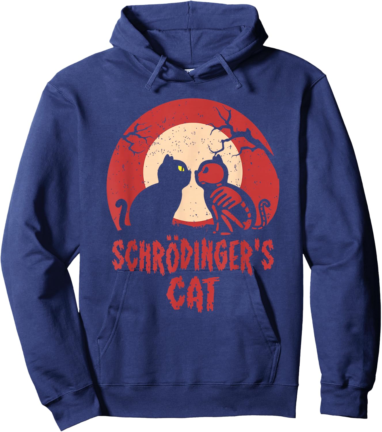 Schrodinger's Cat Funny Dead or Alive Scientists Physics Hoodie - Hoodie | Navy