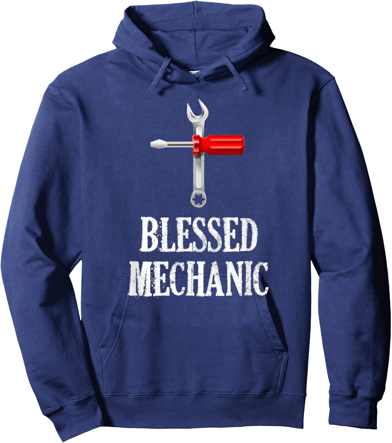 Blessed Mechanic Garage Tool Husband Christian Gift Hoodie - Hoodie | Navy