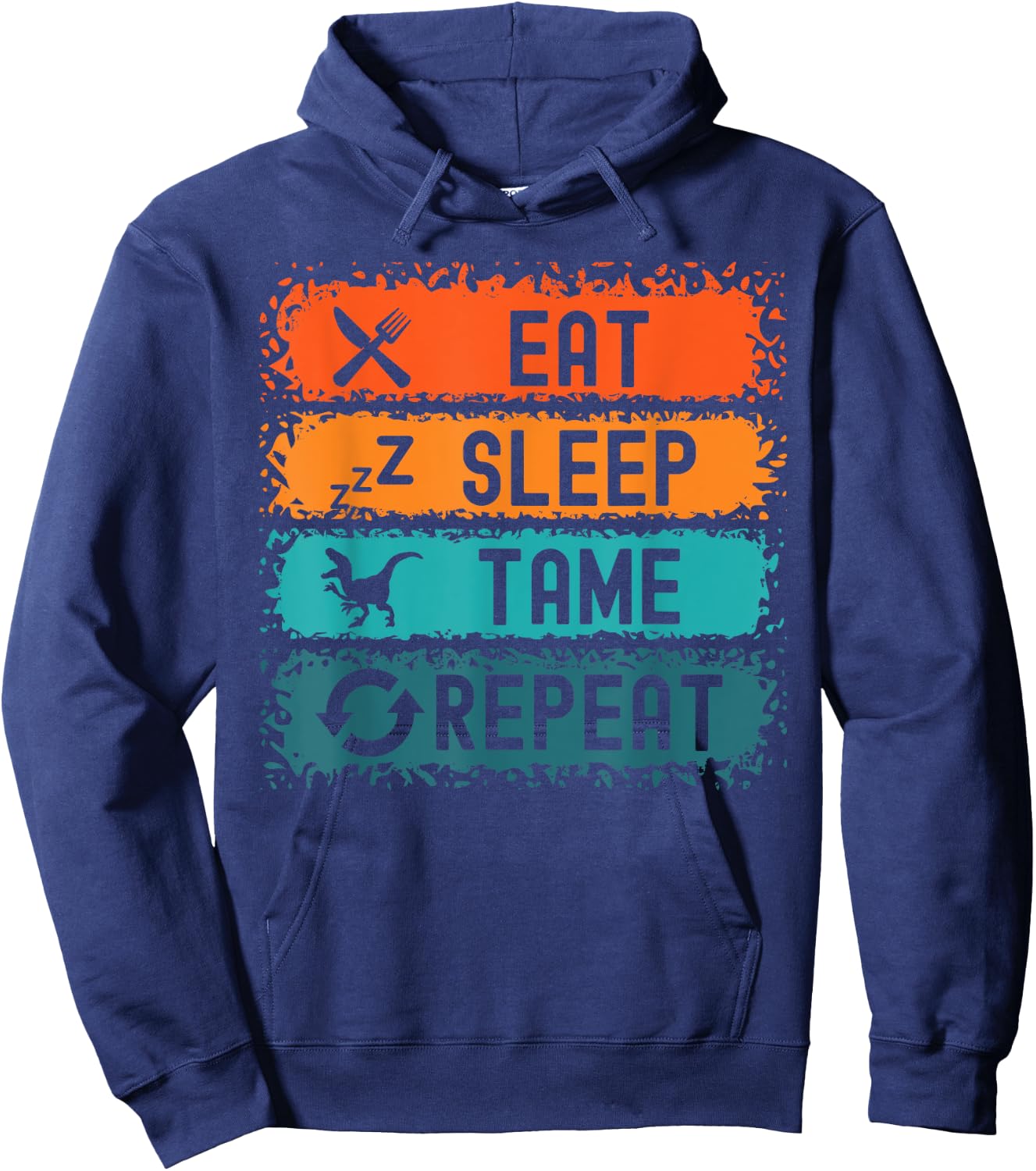 Eat Sleep Tame Repeat Gamer Dinosaur Trex Lover Hoodie - Hoodie | Navy