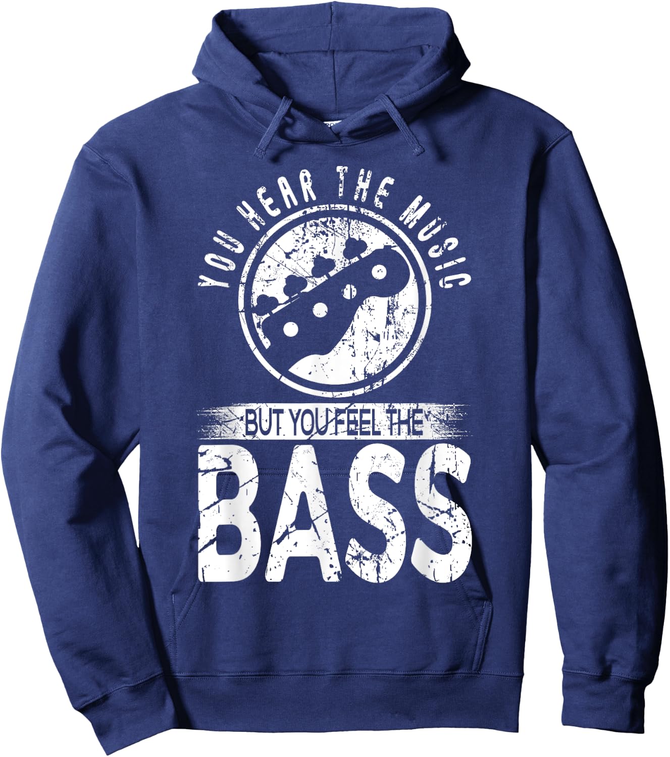 You Hear The Music But You Feel The Bass Electric Guitar Hoodie - Hoodie | Navy