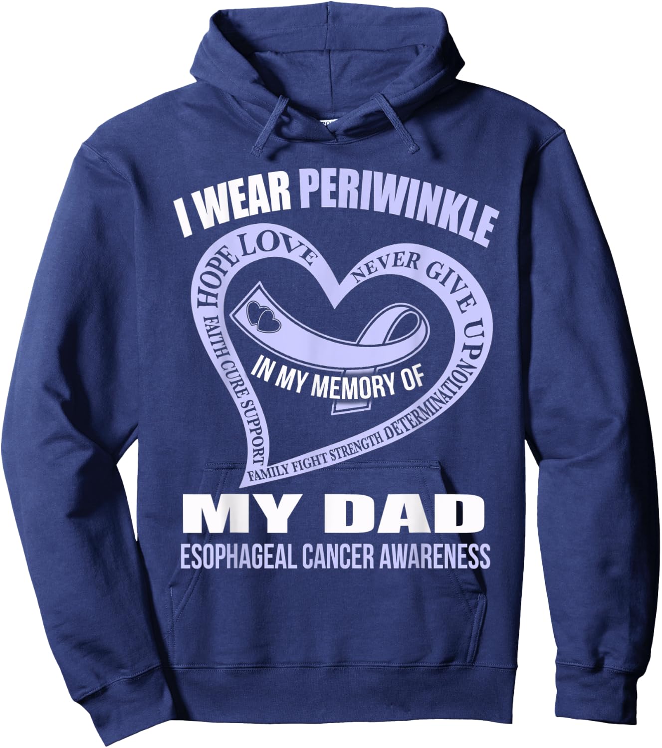 In my memory of my dad ESOPHAGEAL CANCER AWARENESS Hoodie - Hoodie | Navy
