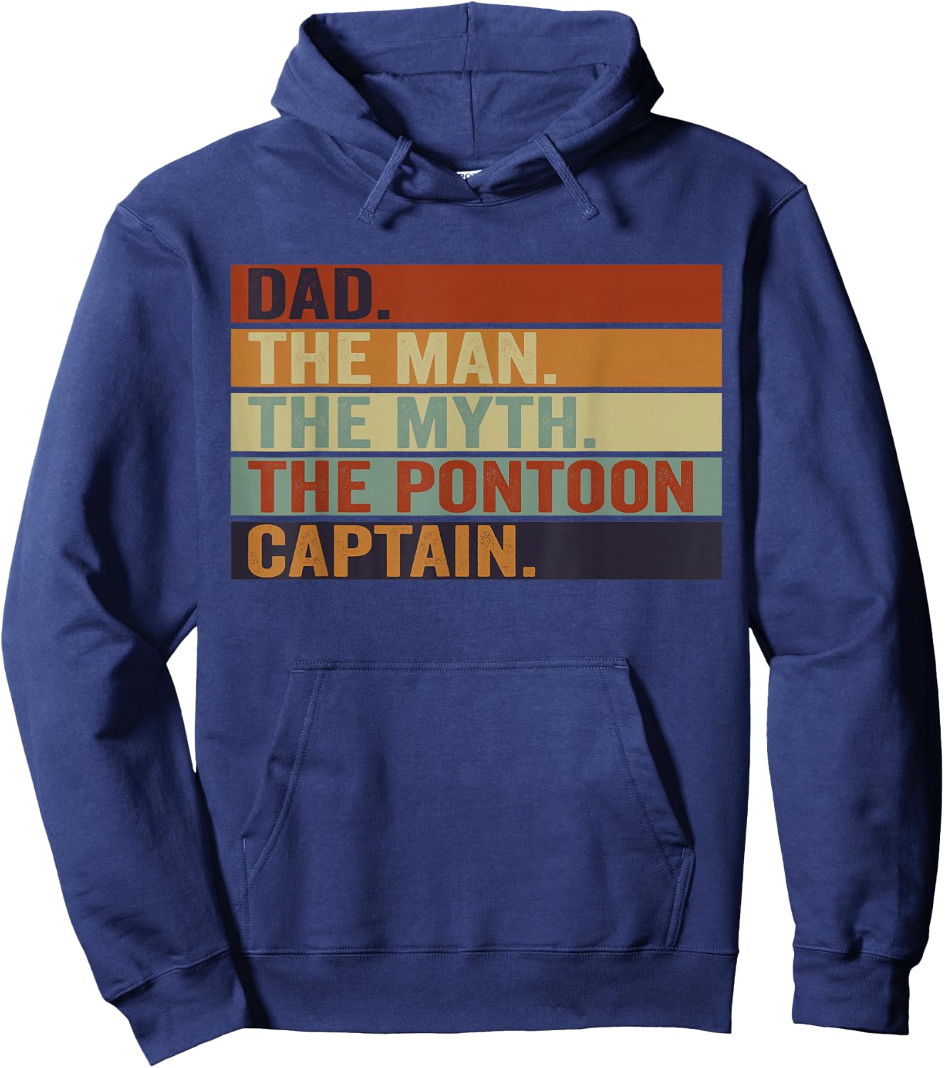 Pontoon Boat Captain Dad Funny Sailing & Boating Lake Daddy Hoodie - Hoodie | Navy