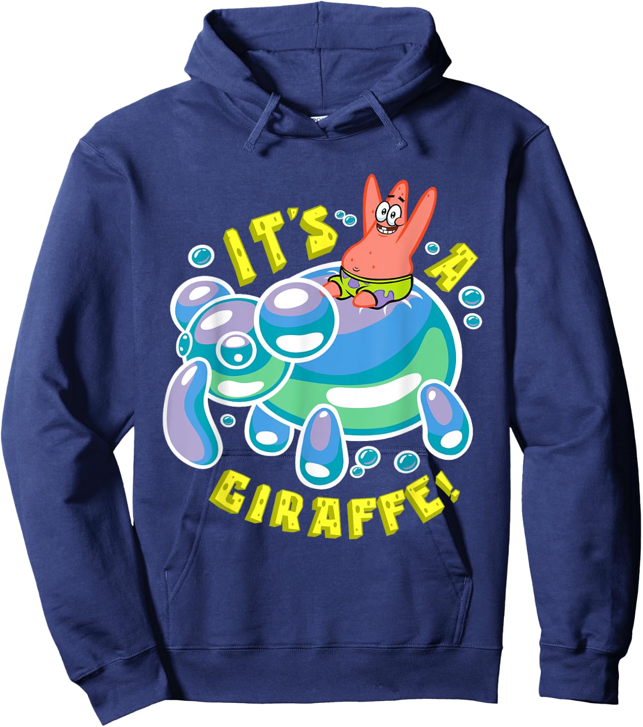Mademark x SpongeBob SquarePants - SpongeBob Its a Giraffe Patrick Star Riding Balloon Giraffe Hoodie - Hoodie | Navy