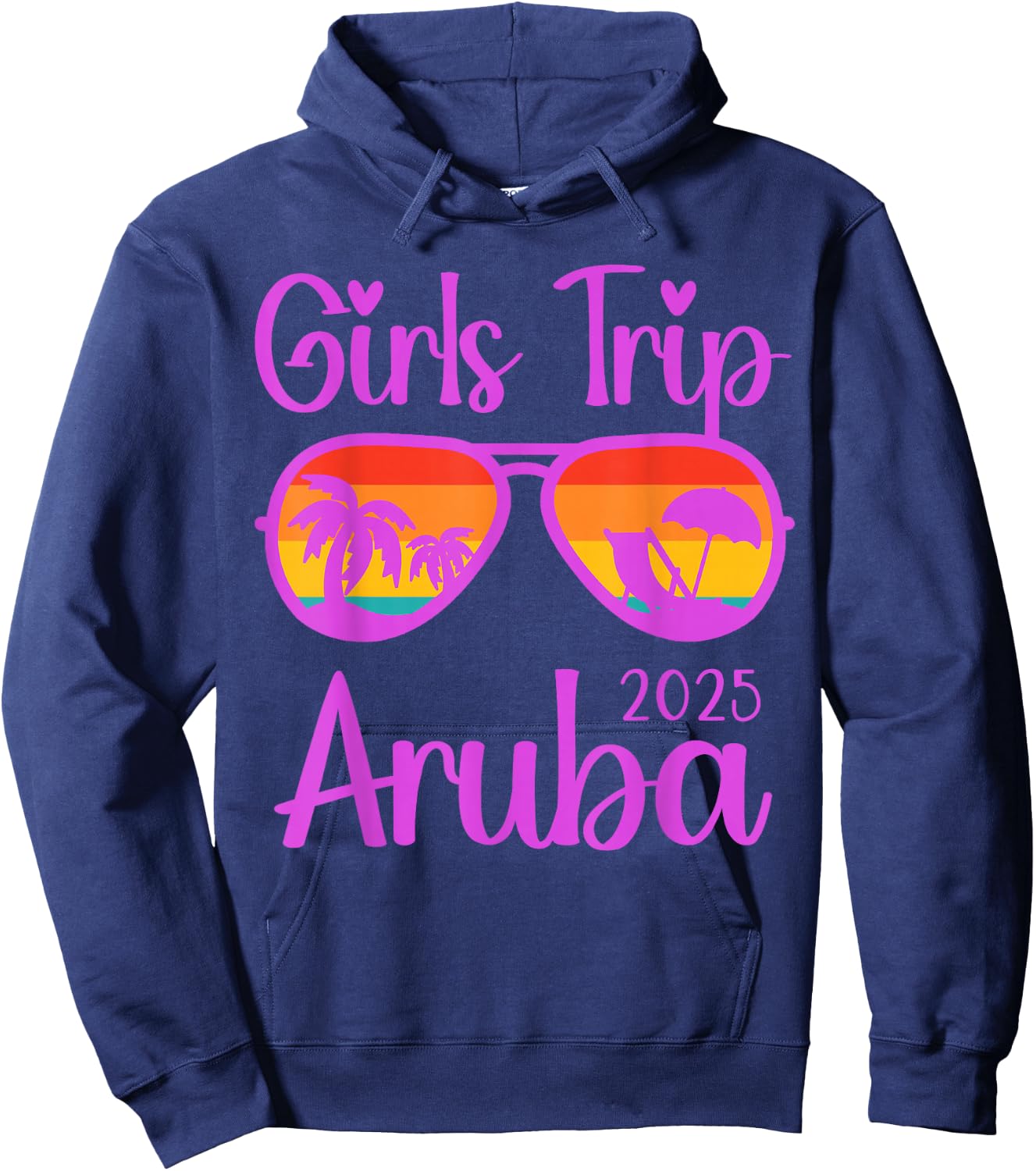 Girls Trip 2025 Aruba Caribbean Weekend Summer Hoodie - Hoodie | Navy