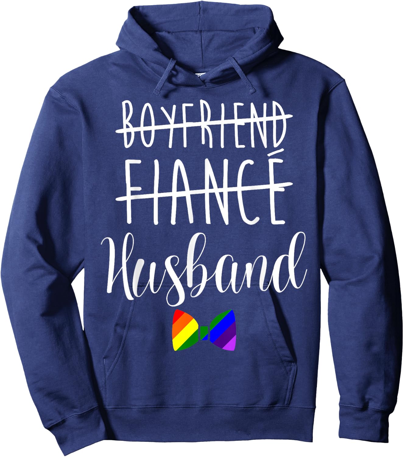 LGBT Pride Gay Bachelor Party Boyfriend Engagement Hoodie - Hoodie | Navy