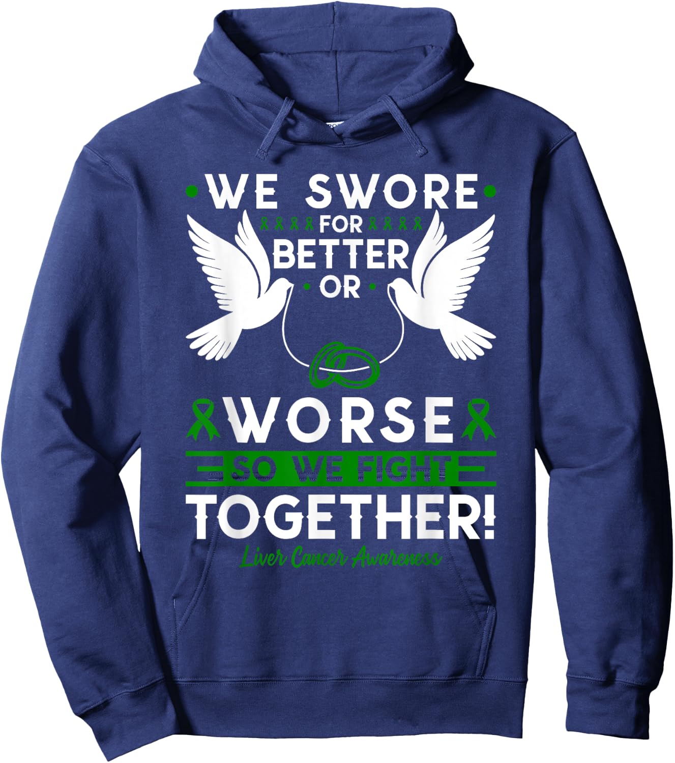 Liver Cancer Awareness Spouse Husband Wife Support Hoodie - Hoodie | Navy