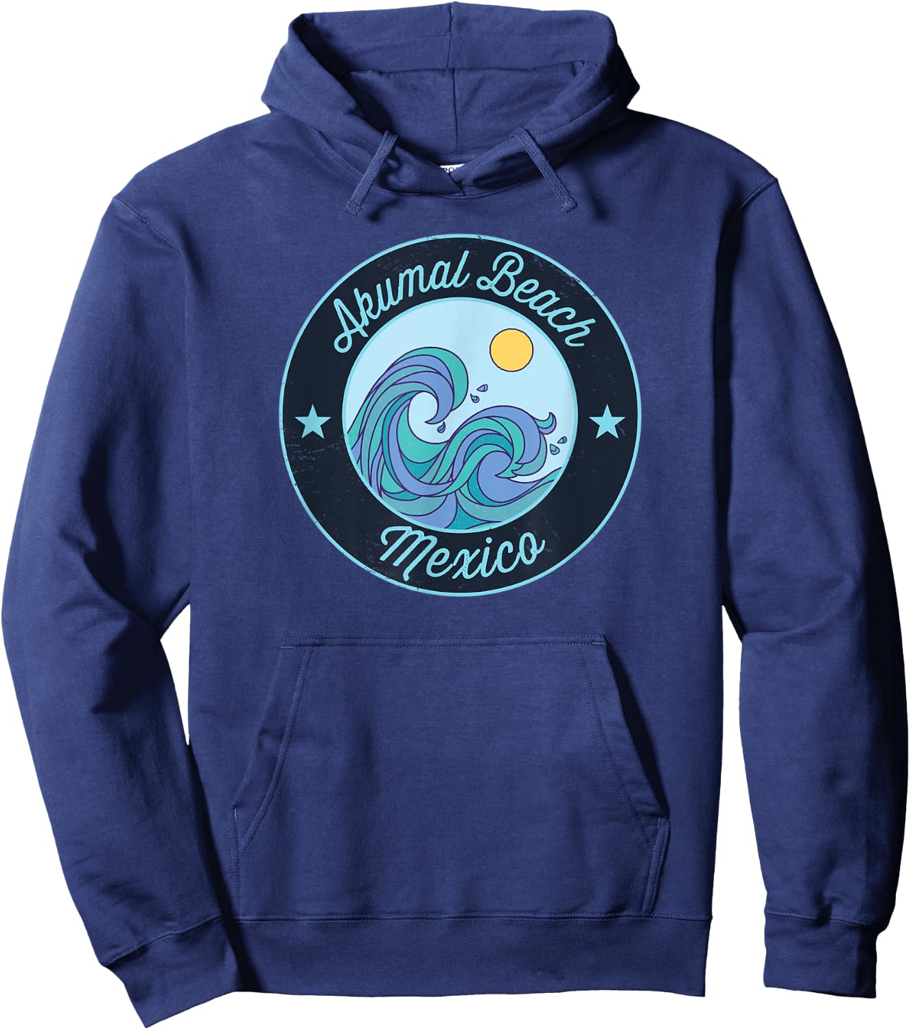 Akumal Beach Mexico Souvenir Nautical Surfer Graphic Men Women Kids Hoodie - Hoodie | Navy