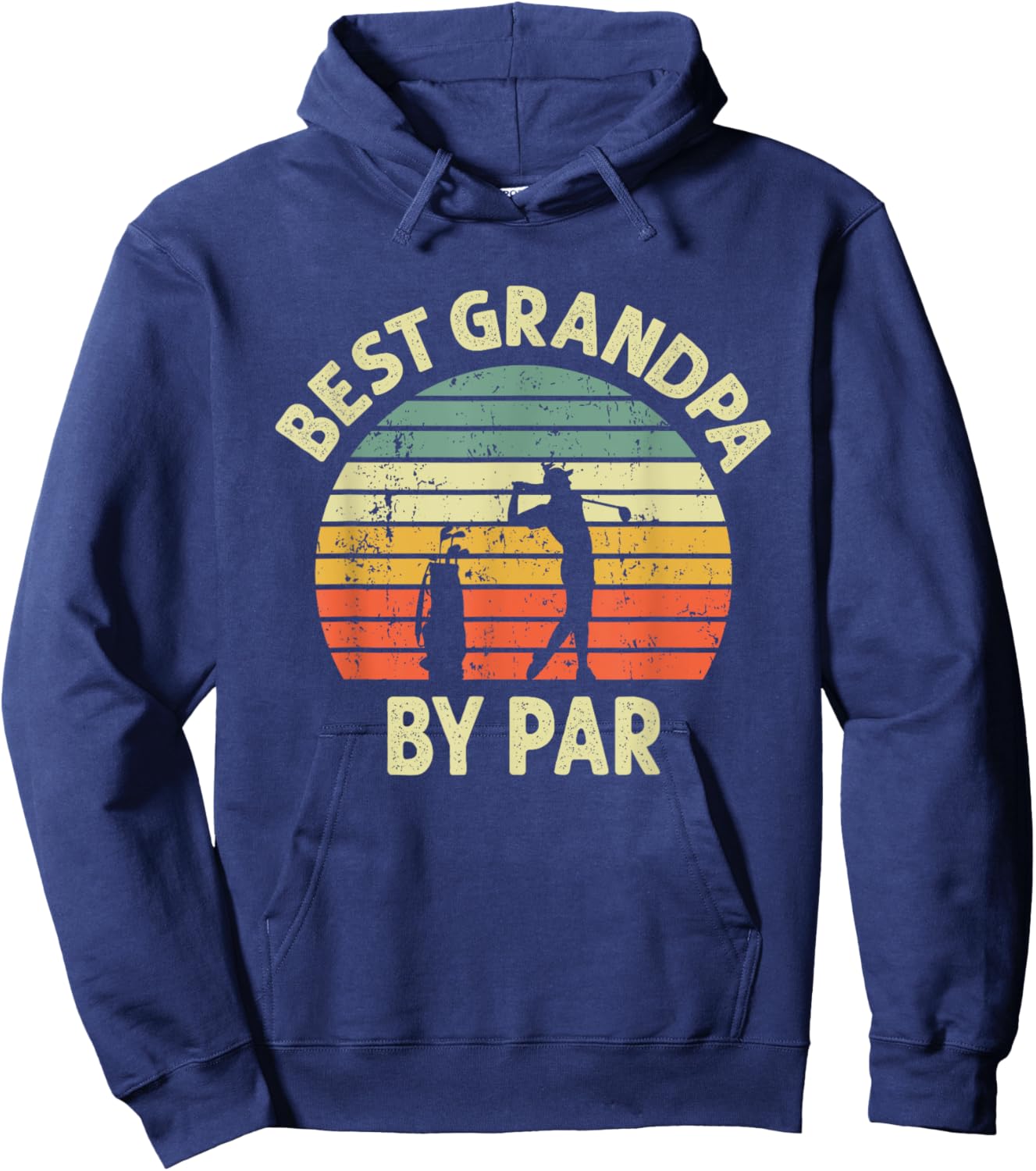 Best Grandpa By Par Golf Golfer Golfing Grandfather Design Hoodie - Hoodie | Navy