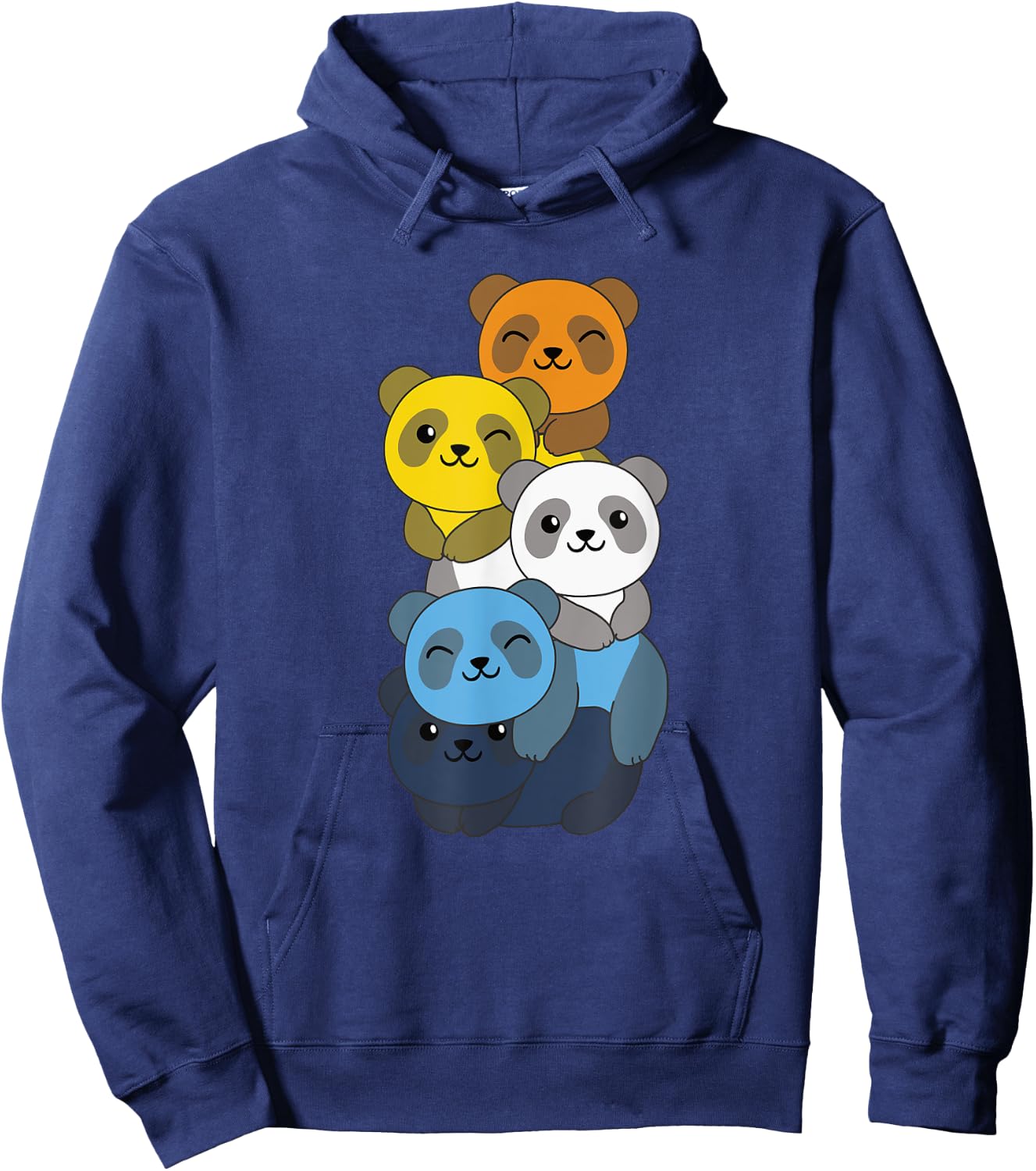 Aroace Flag Pile Pride LGBTQ pandas cute Aroace Panda Hoodie - Hoodie | Navy