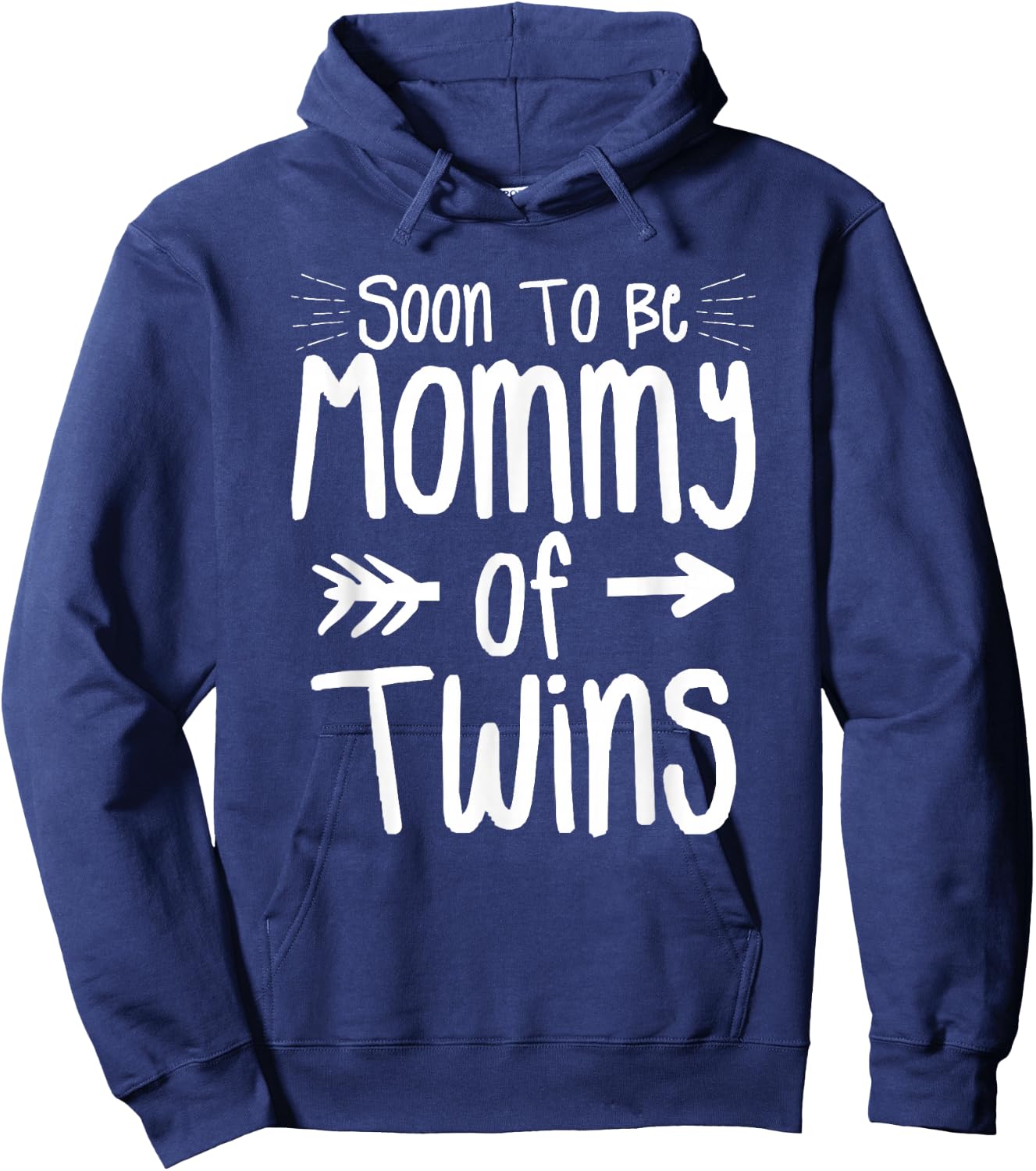 Soon To Be Mommy Of Twins Pregnancy Announcement Hoodie - Hoodie | Navy