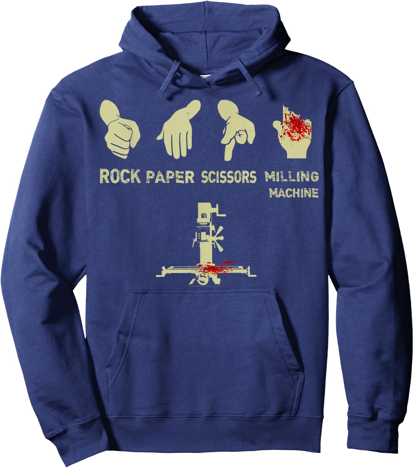 Machinist Funny Metal Worker Milling Machine Accident Pun Hoodie - Hoodie | Navy