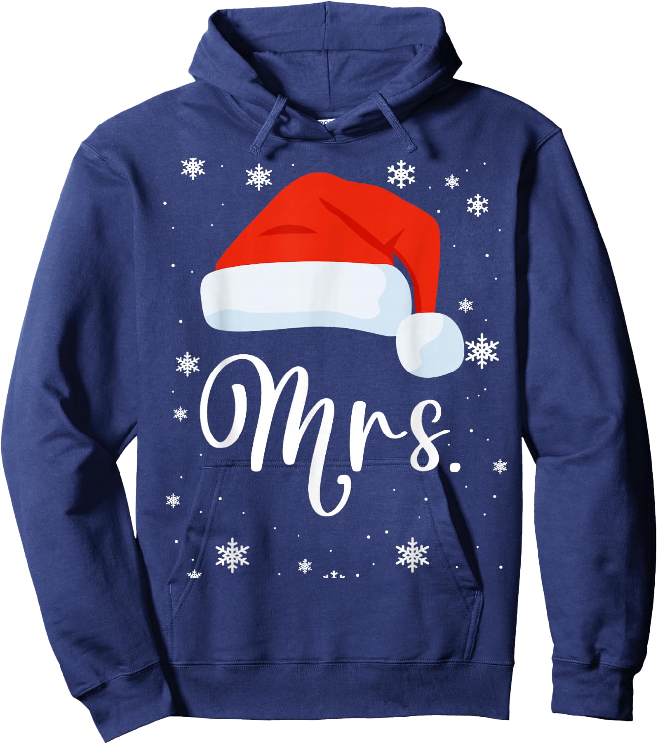 Mr and Mrs Claus Couples Matching Christmas Pajamas Santa Hoodie - Hoodie | Navy