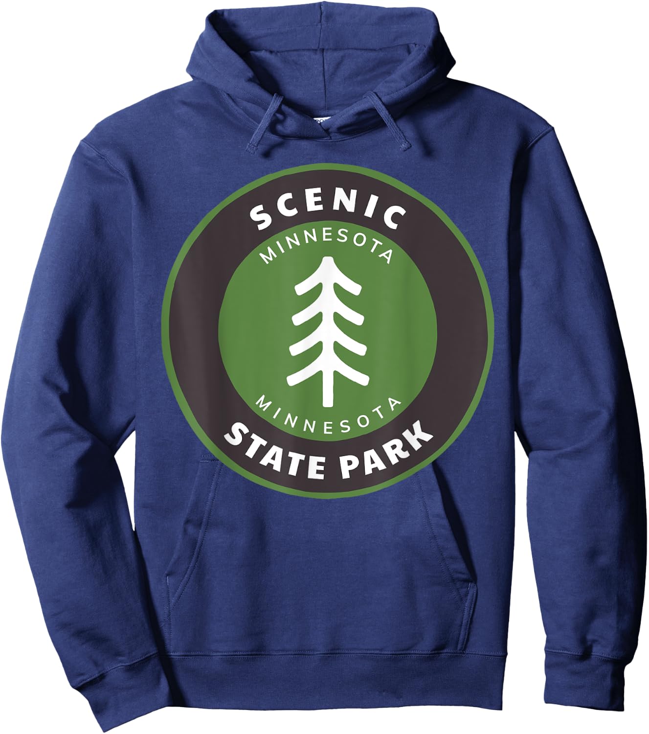 Scenic State Park Minnesota MN Forest Tree Badge Hoodie - Hoodie | Navy