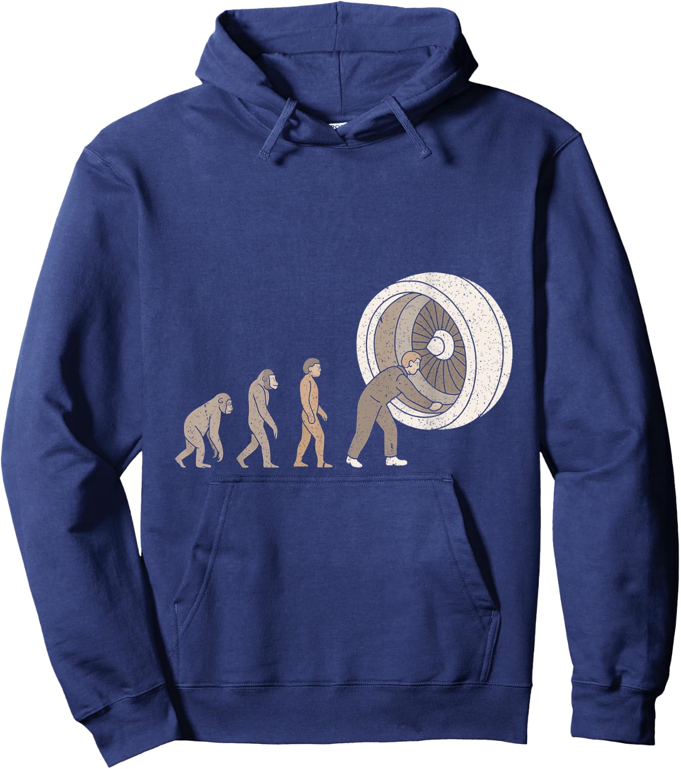 Funny Evolution Aircraft Mechanic Aviation Maintenance Team Hoodie - Hoodie | Navy