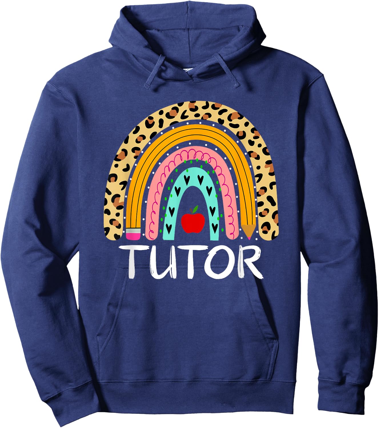 Tutor Rainbow Back To School Teacher First Day of School Hoodie - Hoodie | Navy