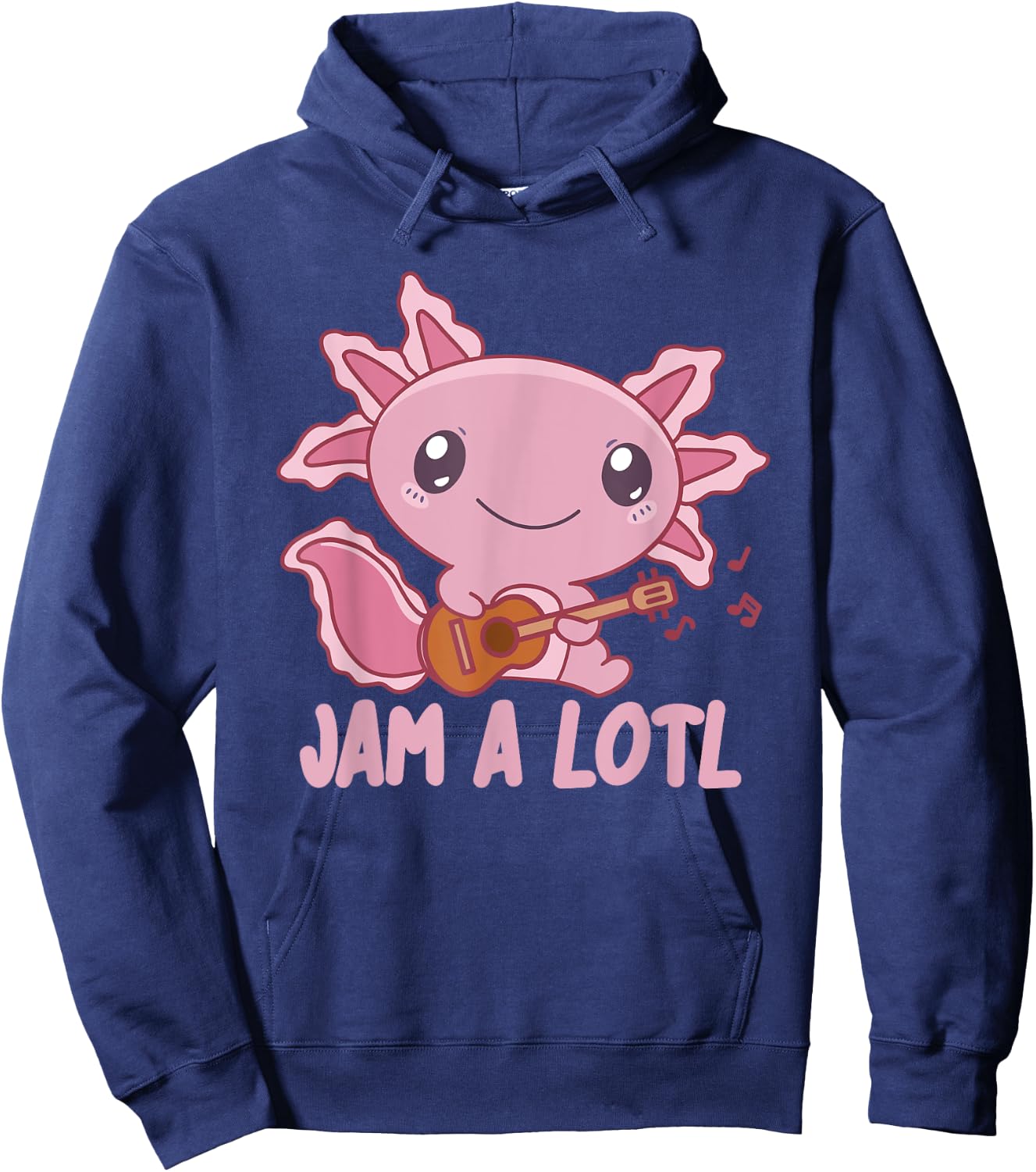 Jam A Lotl Axolotl Makes Music On The Guitar Sweet Axolotl Hoodie - Hoodie | Navy